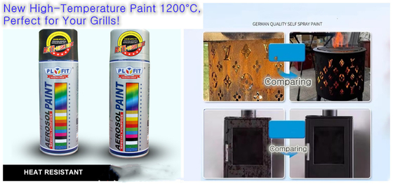 Pintura en aerosol de esmalte a alta temperatura 400 ml para metal y madera
